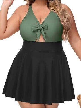 NIeyook Plus Size One Piece Swim Dress